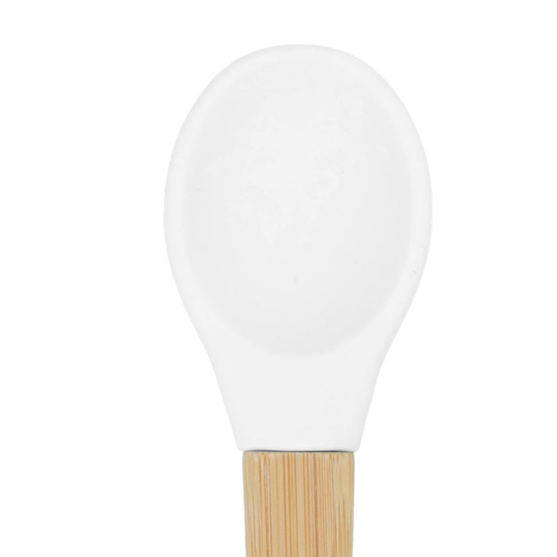Tiny Dining Children's Bamboo Spoon - Silicone Tip - White