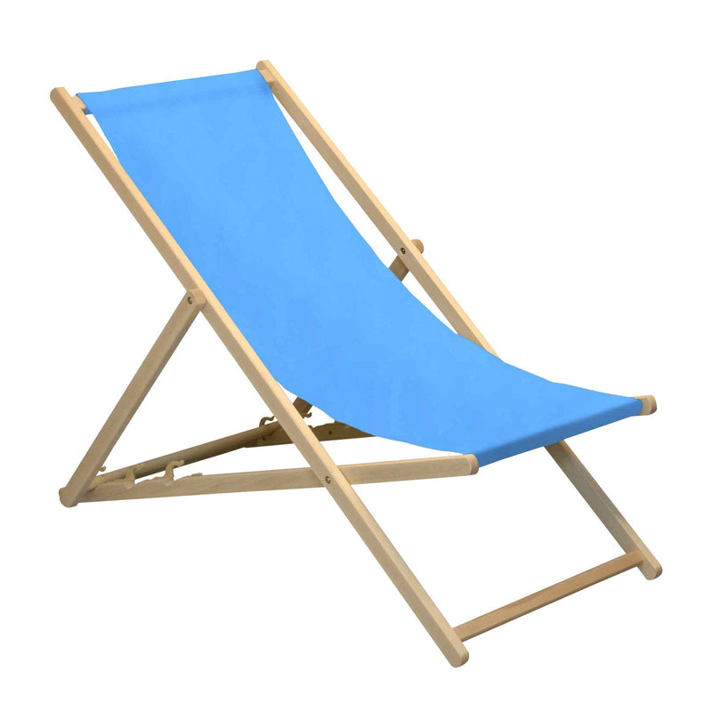 Harbour Housewares Beach Deck Chair - Light Blue