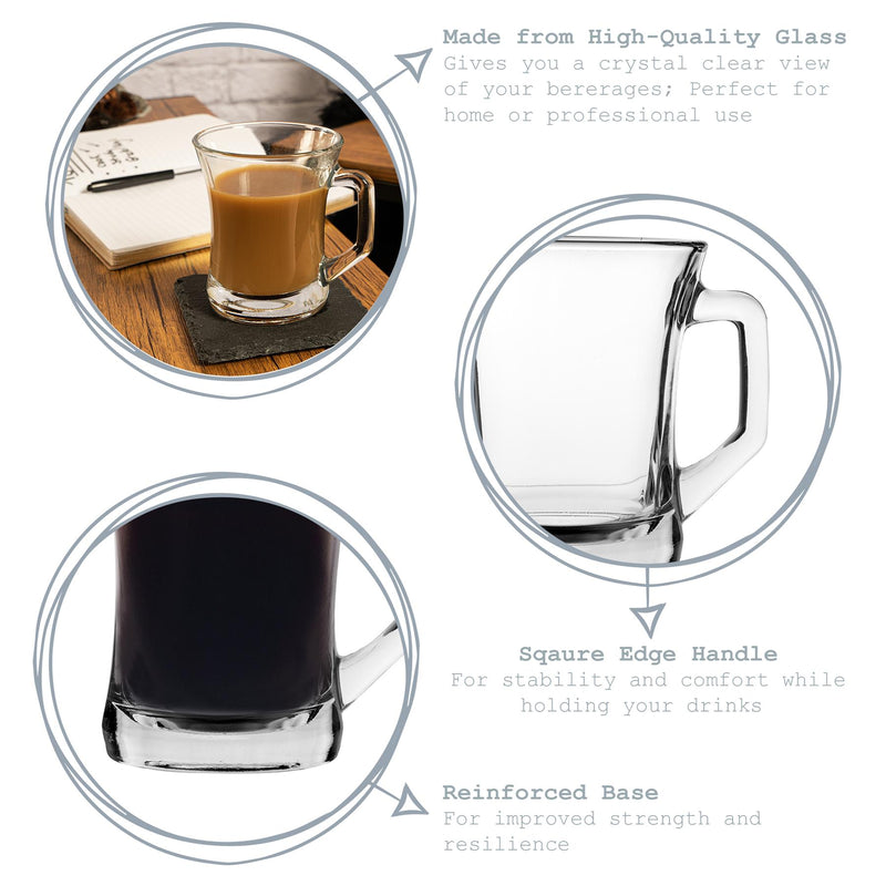 LAV Zen+ Glass Coffee Mug - Clear - 225ml