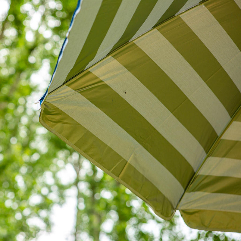 Yellow Stripe 1.8m Metal Beach Parasol - By Harbour Housewares