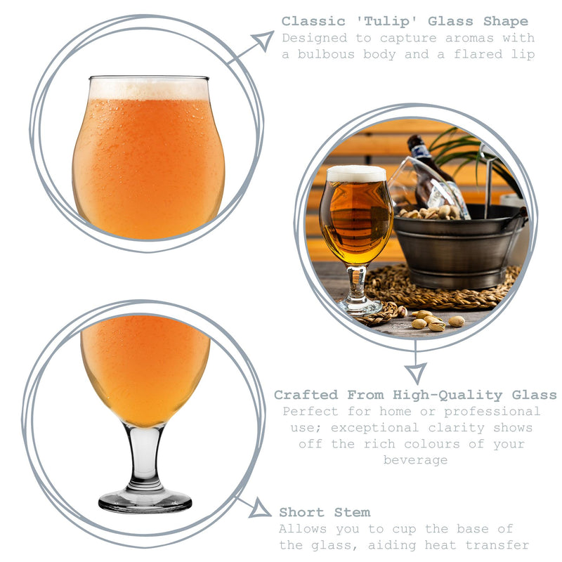 LAV Angelina Classic Tulip Beer Glass - Clear - 570ml