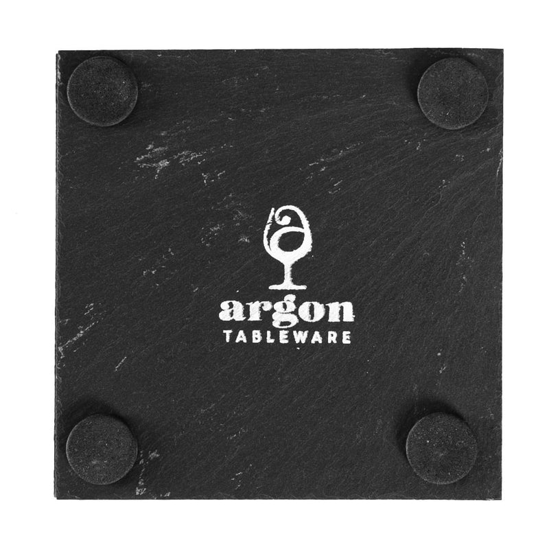 Argon Tableware Linea Square Slate Coaster - 10cm