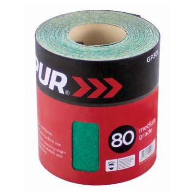 10m x 11.5cm P80 Sandpaper Roll - By Blackspur