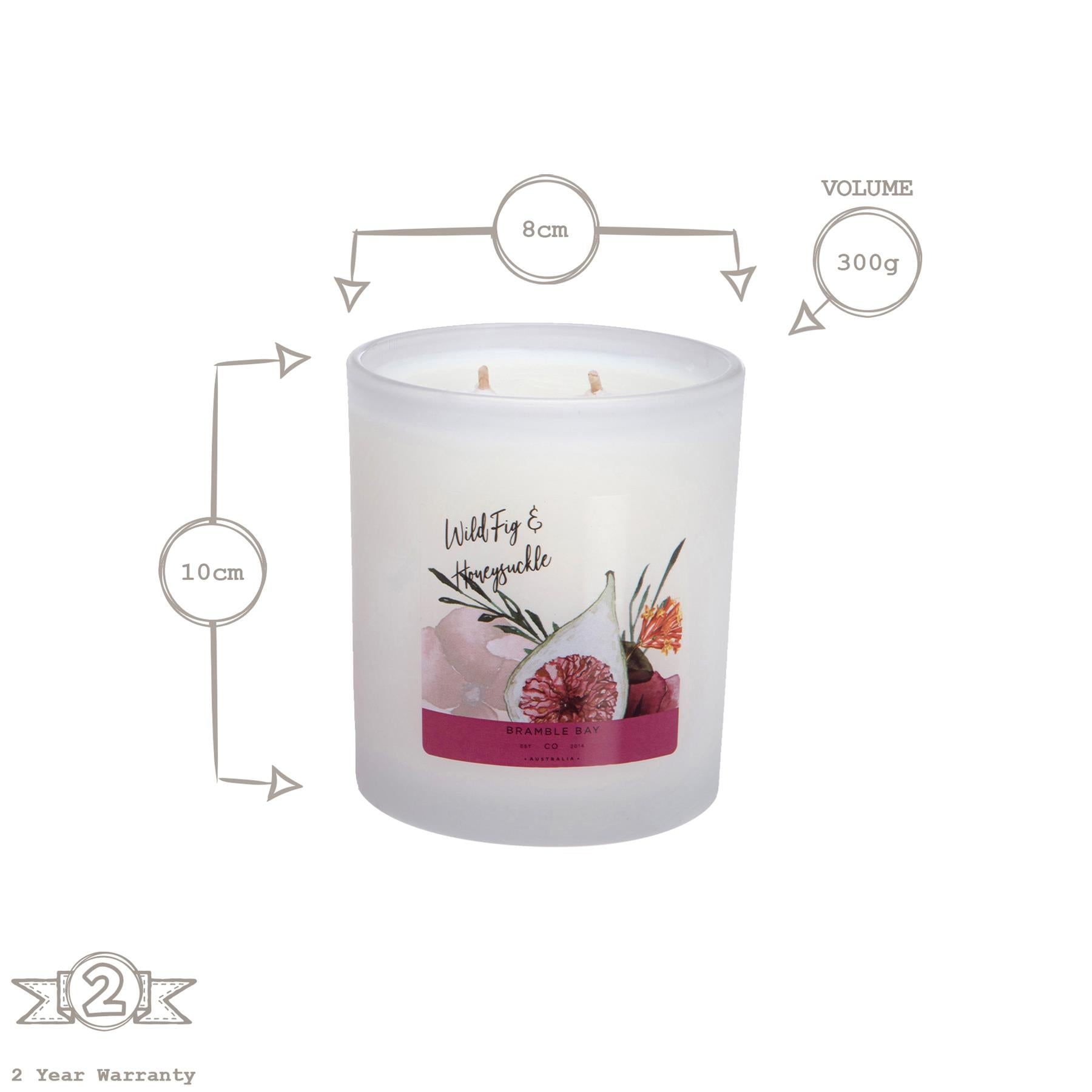 300g Wild Fig &amp; Honeysuckle Bath &amp; Body Soy Wax Scented Candle