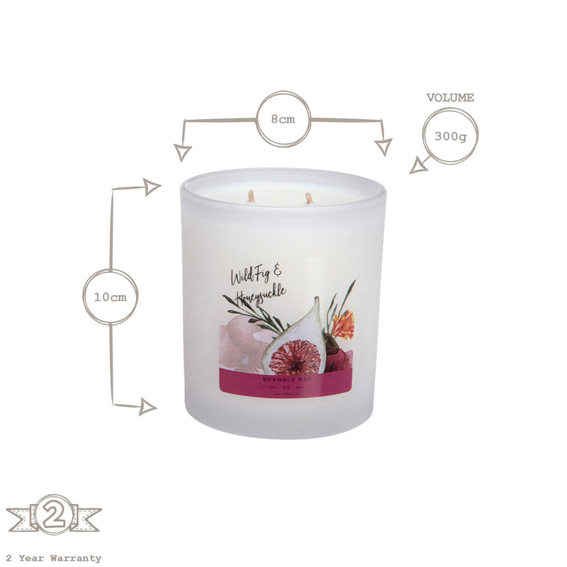 300g Wild Fig & Honeysuckle Bath & Body Soy Wax Scented Candle - By Bramble Bay