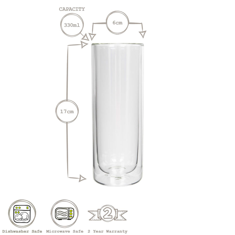 330ml Double-Walled Highball Glass - By Rink Drink
