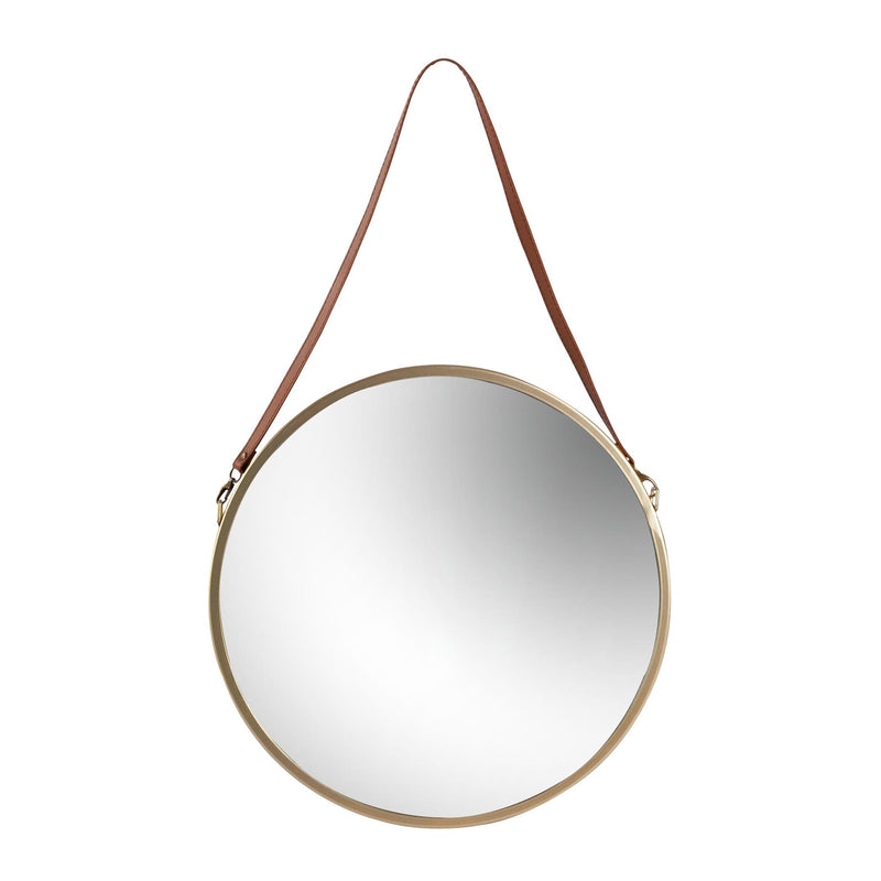 Harbour Housewares Round Framed Wall Mirror - Belt - 40cm - Gold