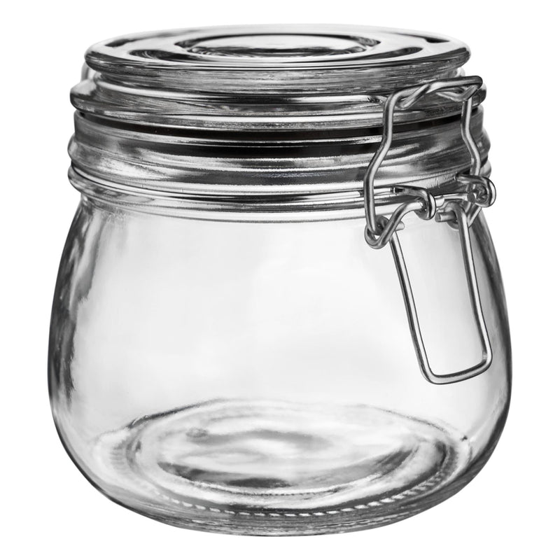 Argon Tableware Glass Storage Jar - 500ml - Black Seal
