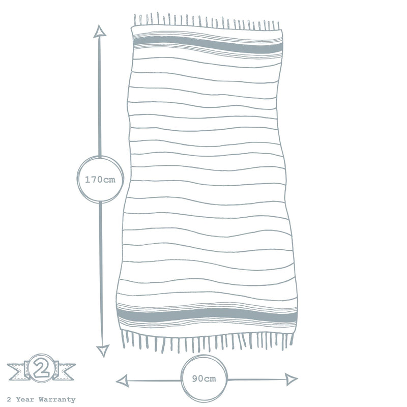 Nicola Spring 170 x 90cm Turkish Cotton Beach Towel - Navy Stripe