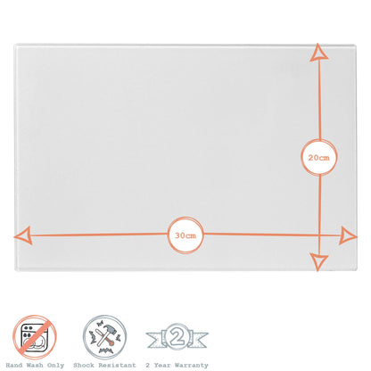 Harbour Housewares Glass Worktop Saver - Hague Blue - 30 x 20cm