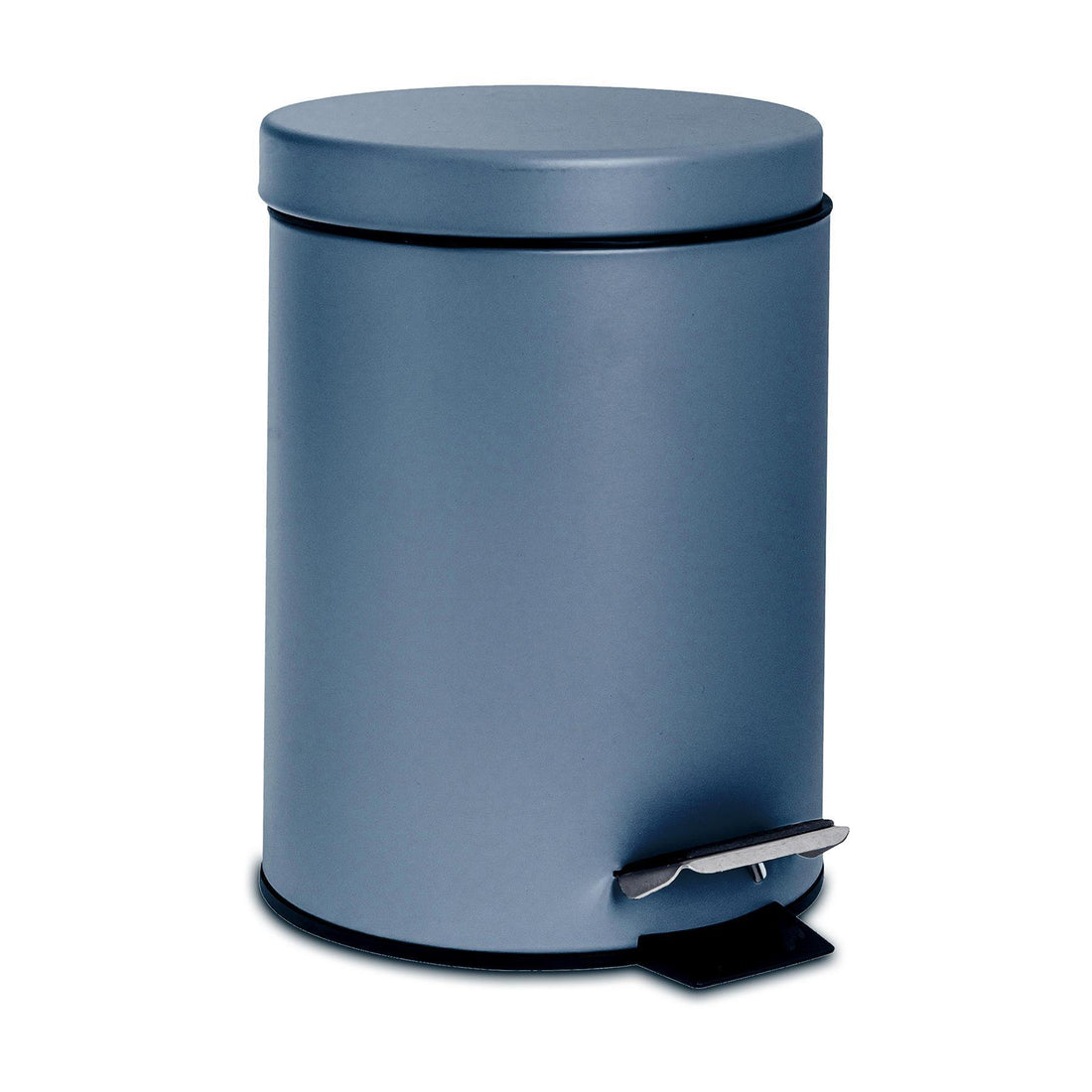 Harbour Housewares 3 Litre Bathroom Pedal Bin With Inner Bucket - Blue Matt