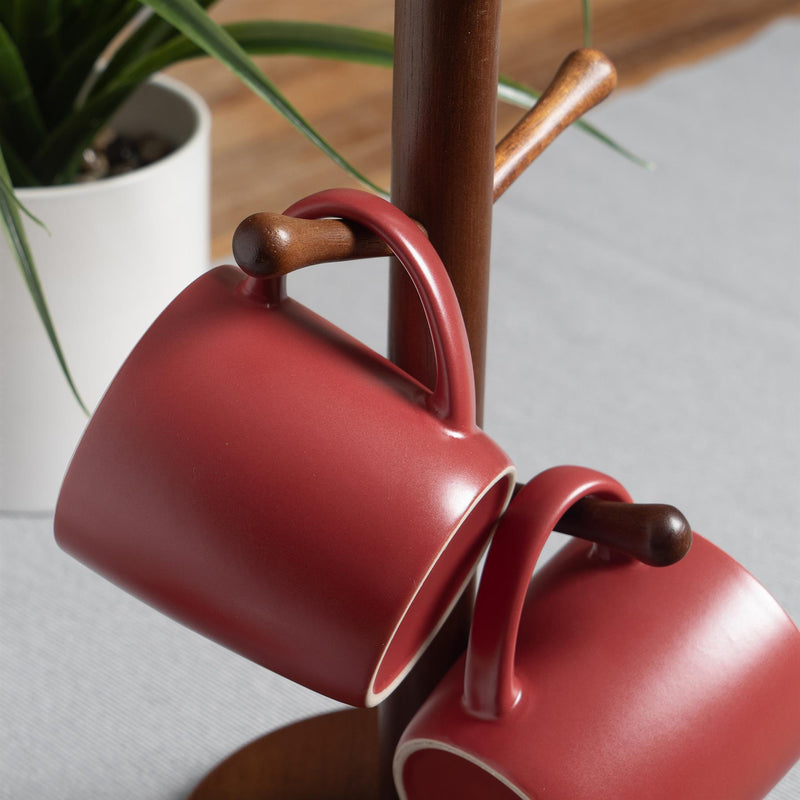 Argon Tableware Contemporary Coffee Mug - Red Matt - 350ml Detail