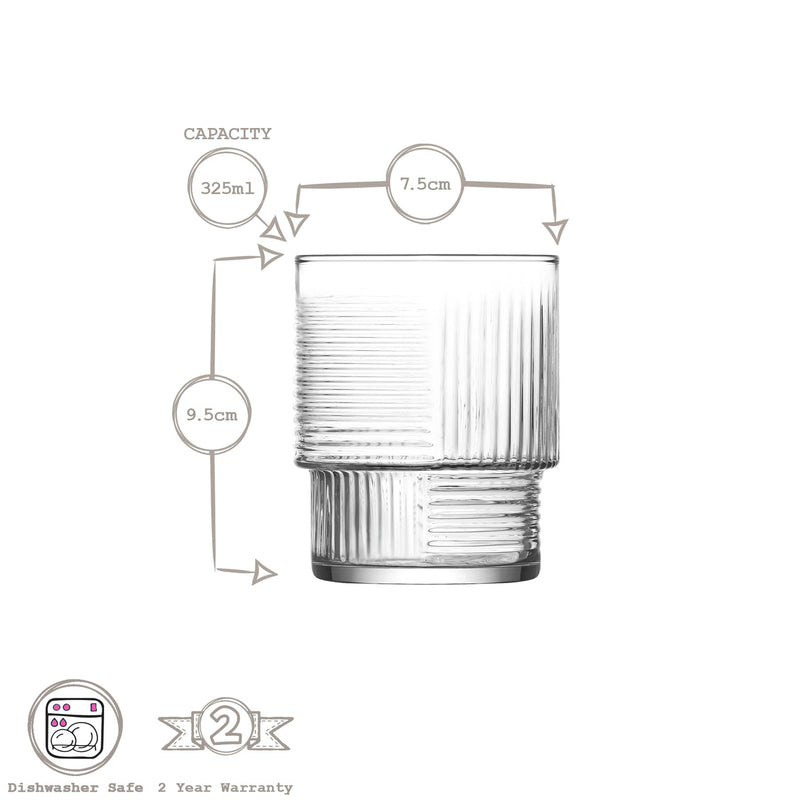 325ml Helen Stacking Whisky Glass - By LAV