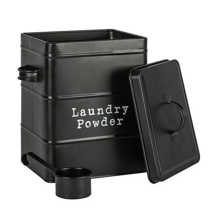 Vintage Metal Washing Powder Storage Tin - Black