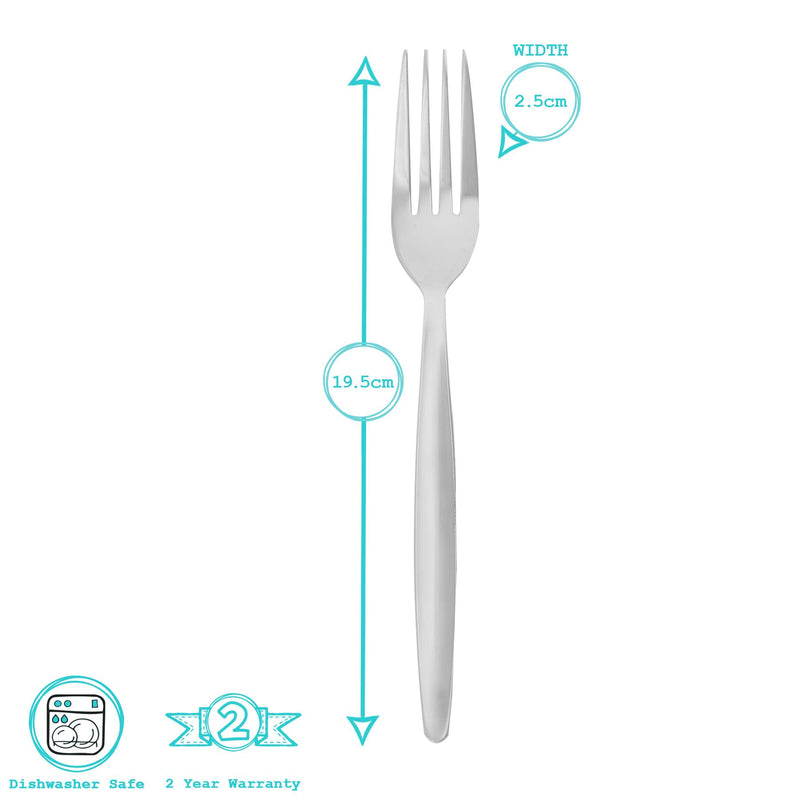 19.5cm Economy Stainless Steel Dinner Fork - By Argon Tableware