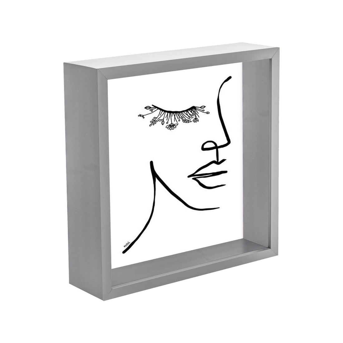 Grey 8" x 8" 3D Deep Box Photo Frame - By Nicola Spring