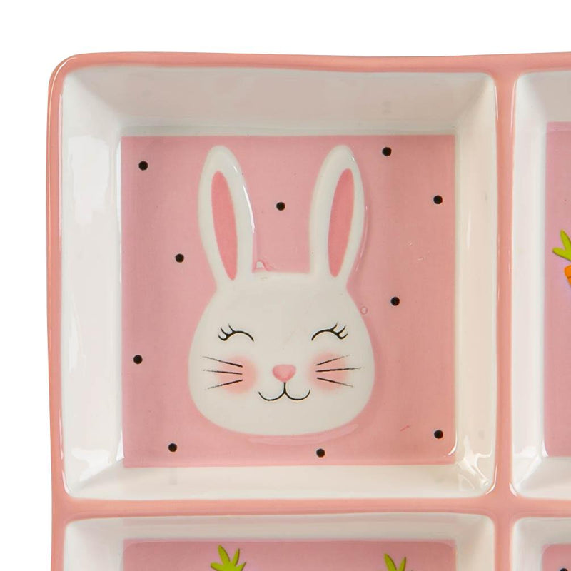 Nicola Spring Pink Bunny Snack Plate - 20cm - Pink