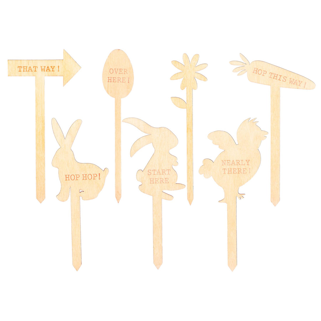 Nicola Spring Easter Egg Hunt Signs - 15cm - Natural