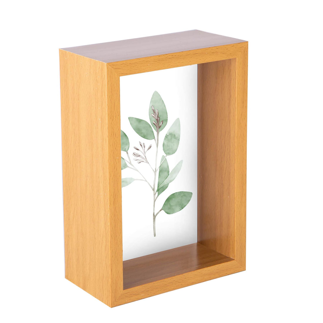 3D Deep Box Photo Frame - 4 x 6" - Light Wood