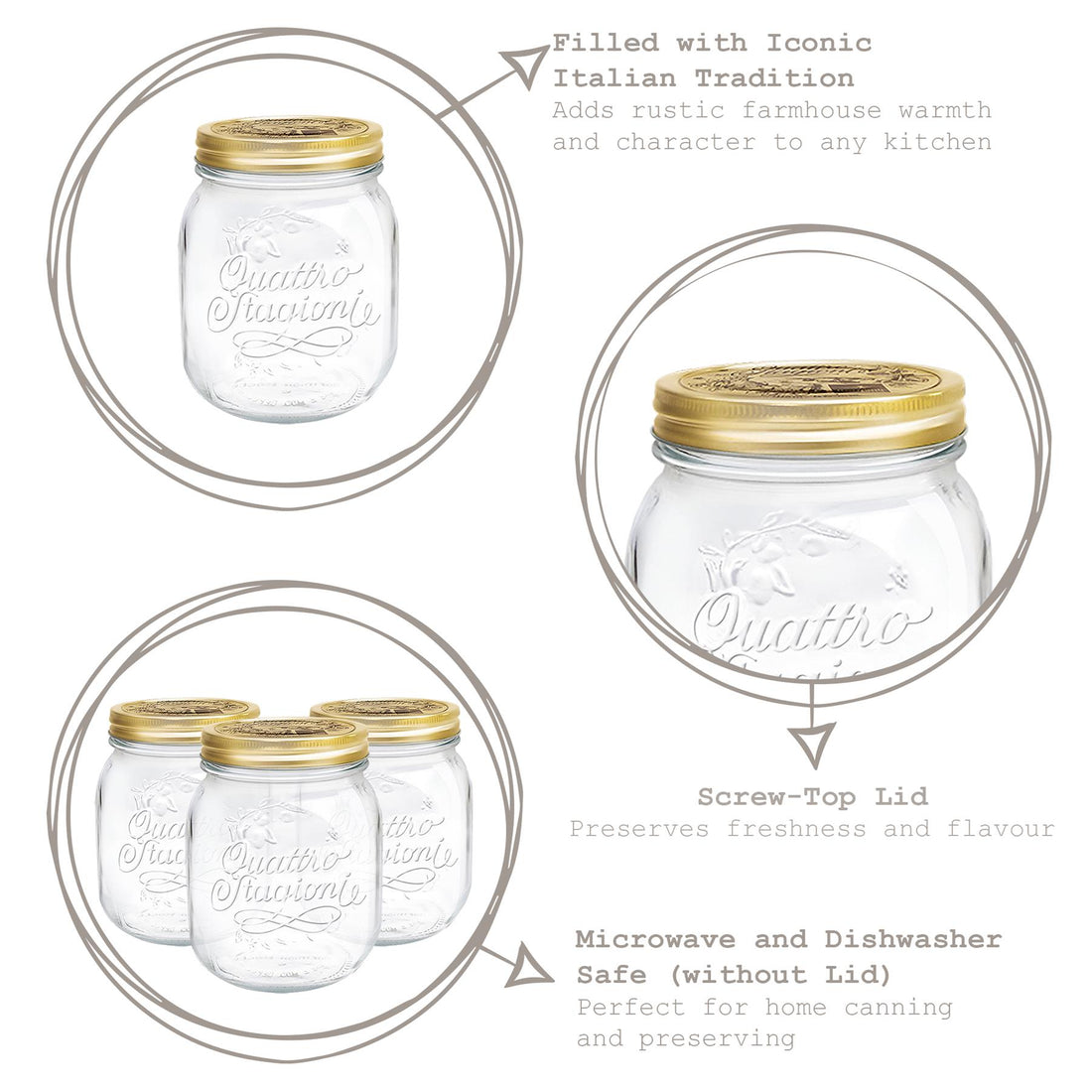 Quattro Stagioni Glass Storage Jar - 700ml