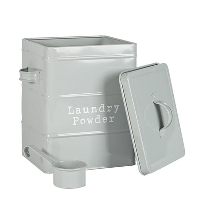 Vintage Metal Washing Powder Storage Tin - Grey