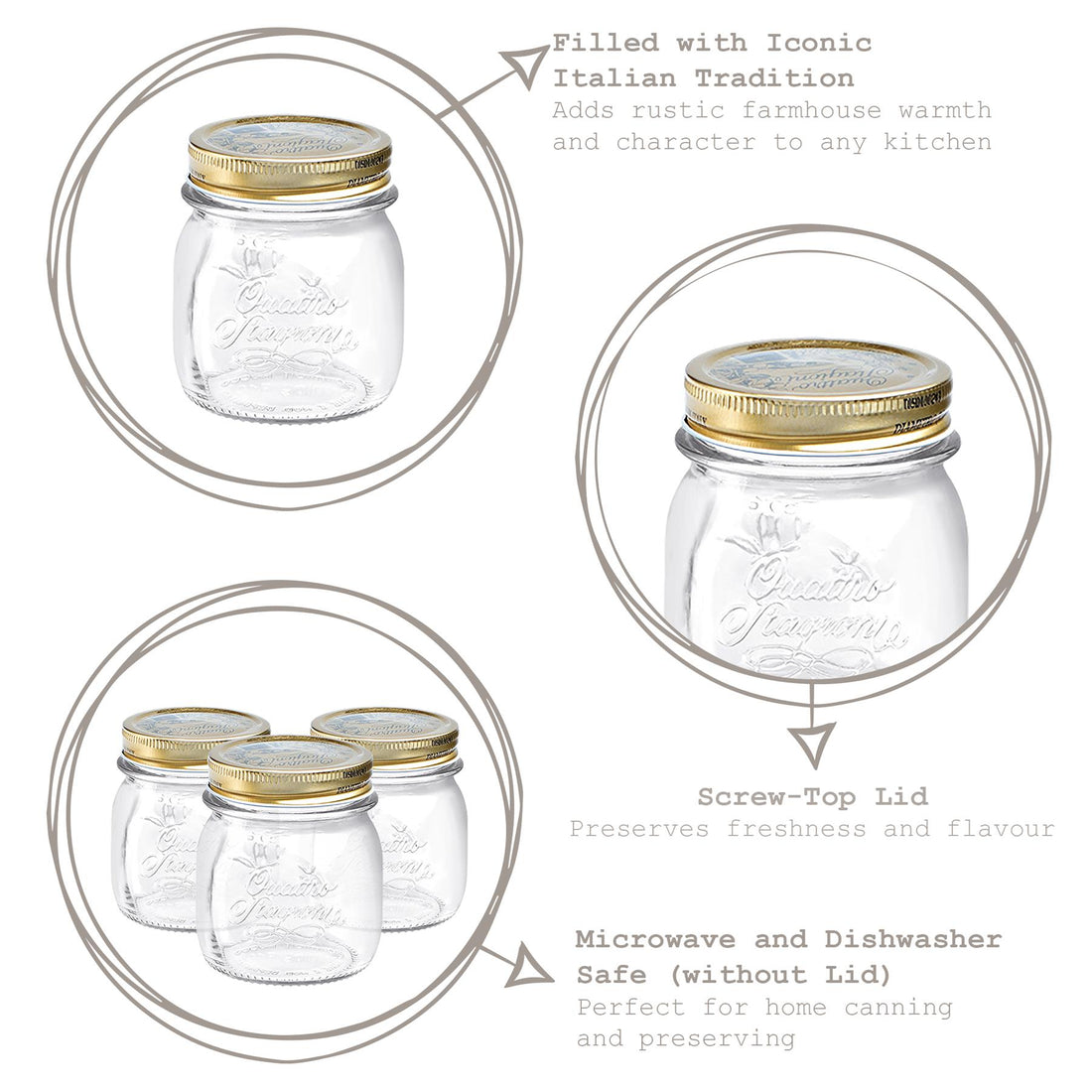 Quattro Stagioni Glass Storage Jar - 250ml