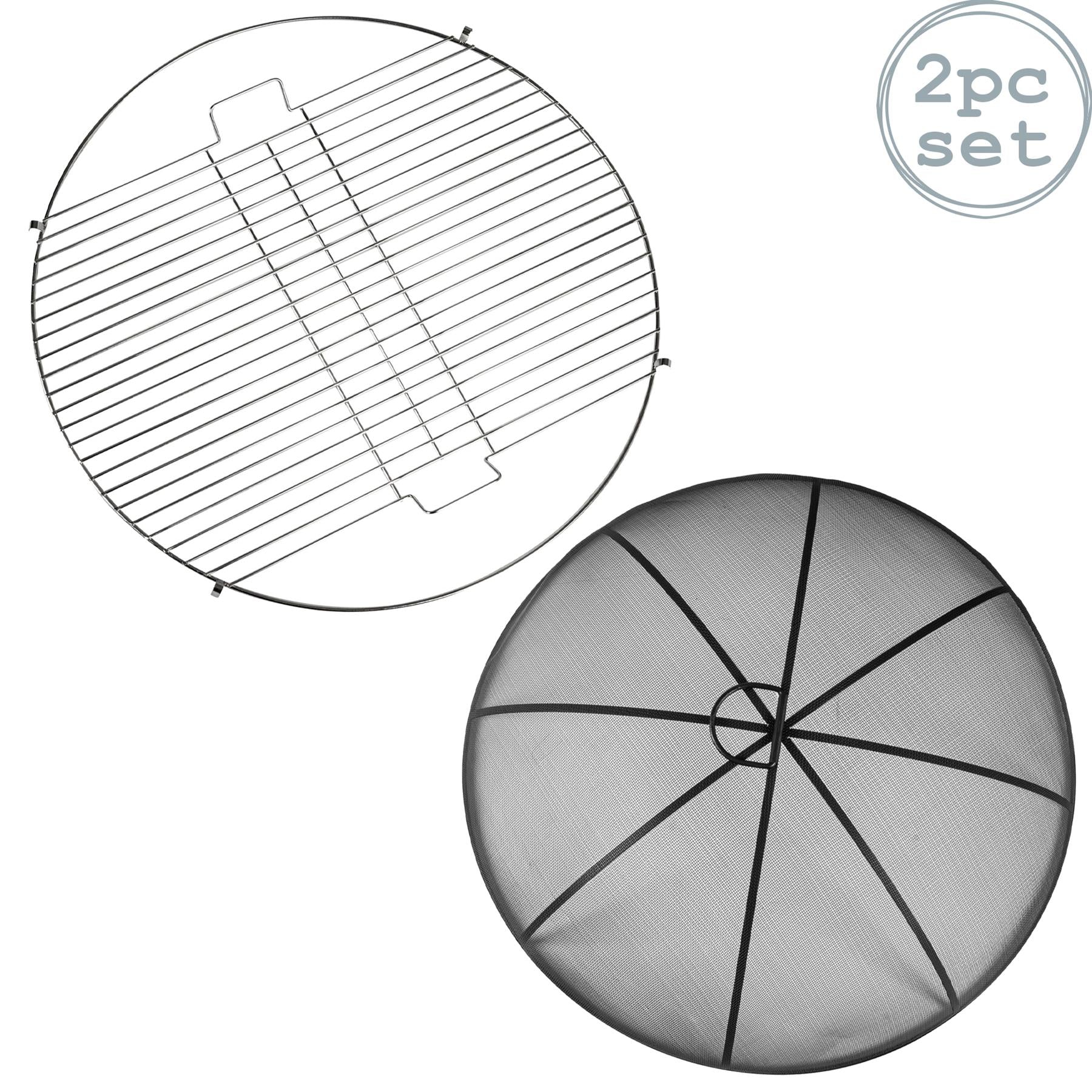 Harbour Housewares Round Firepit Grill &amp; Dome Set - 48.5cm