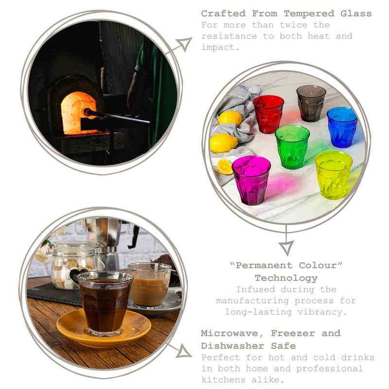 Multicolour 250ml Picardie Glass Tumbler - By Duralex