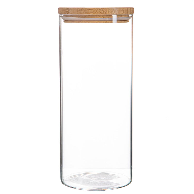 Argon Tableware Glass Storage Jar with Wooden Lid - 1.5 Litre