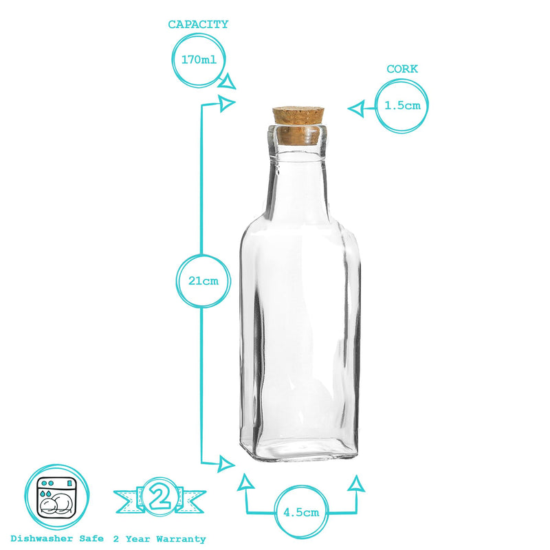Argon Tableware Olive Oil Pourer Bottle with Cork Lid - 170ml