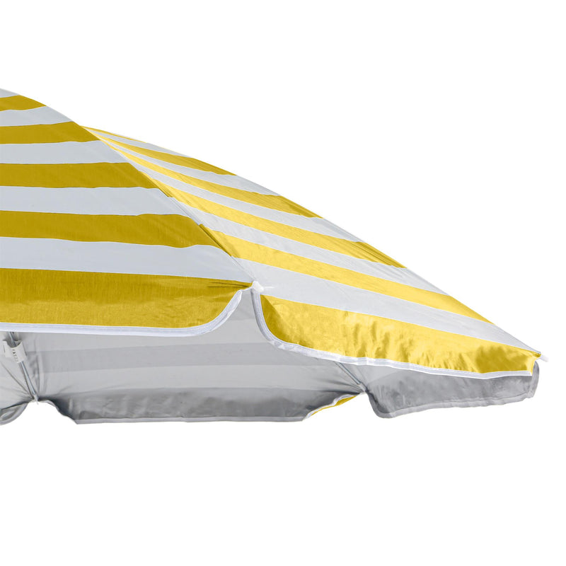 Yellow Stripe 1.8m Metal Beach Parasol - By Harbour Housewares