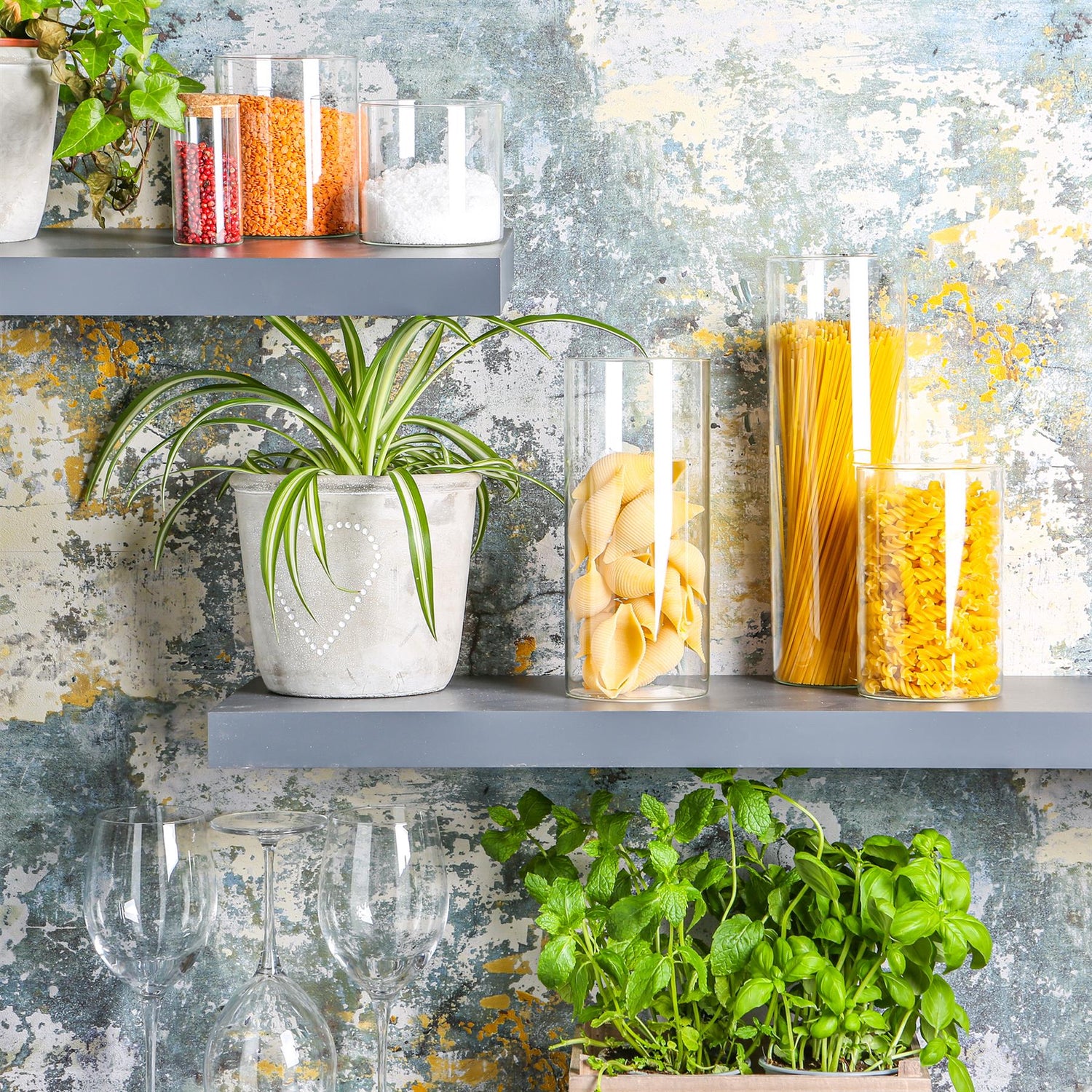 Glass Storage Jar with Metal Lid - 1.5 Litre - Gold