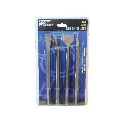 4pc Silver Metal SDS Chisel Set - By Pro User