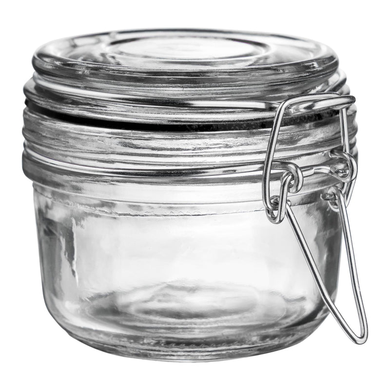 Argon Tableware Glass Storage Jar - 125ml - Black Seal