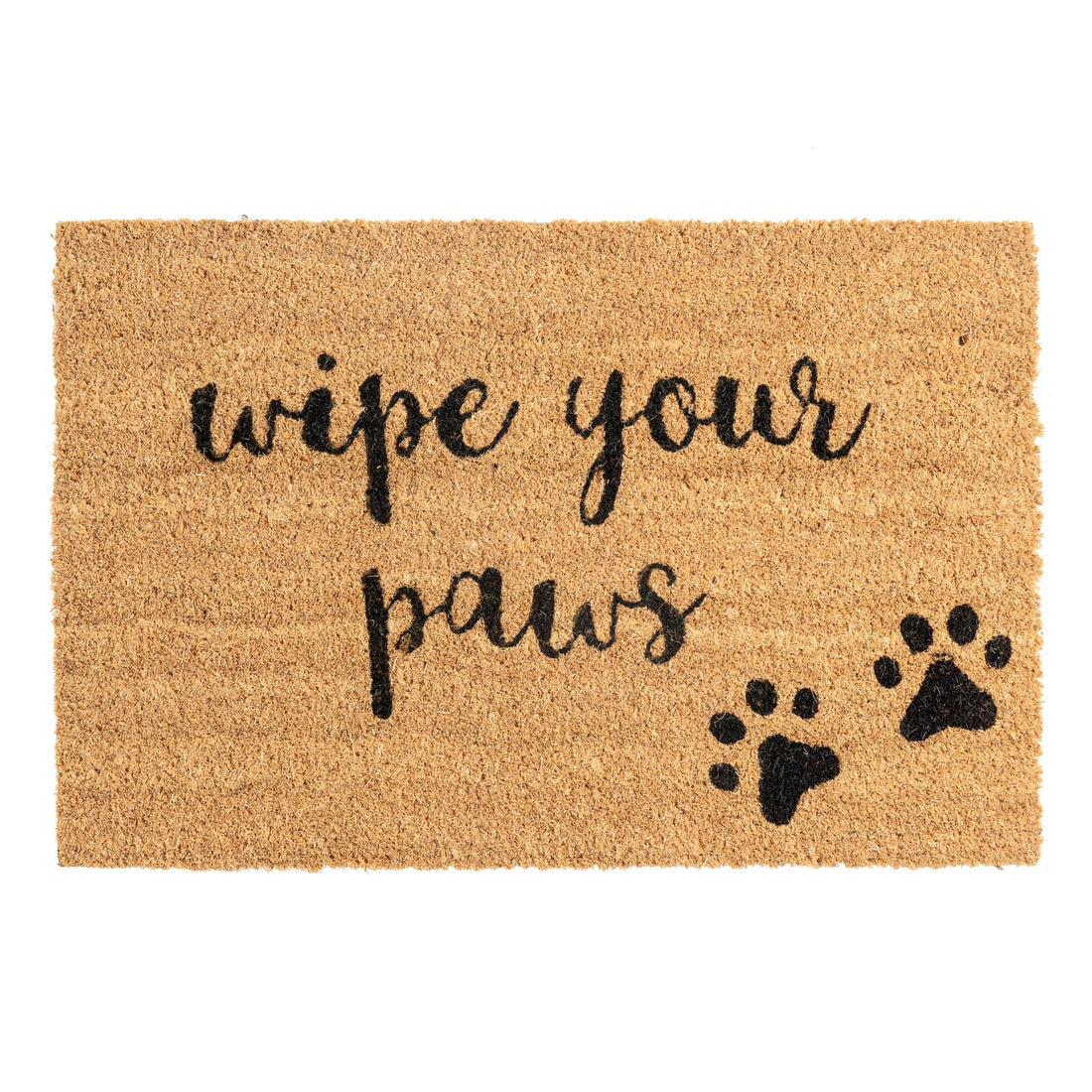 Nicola Spring Non-Slip Coir Door Mat - 60 x 40cm - Paw