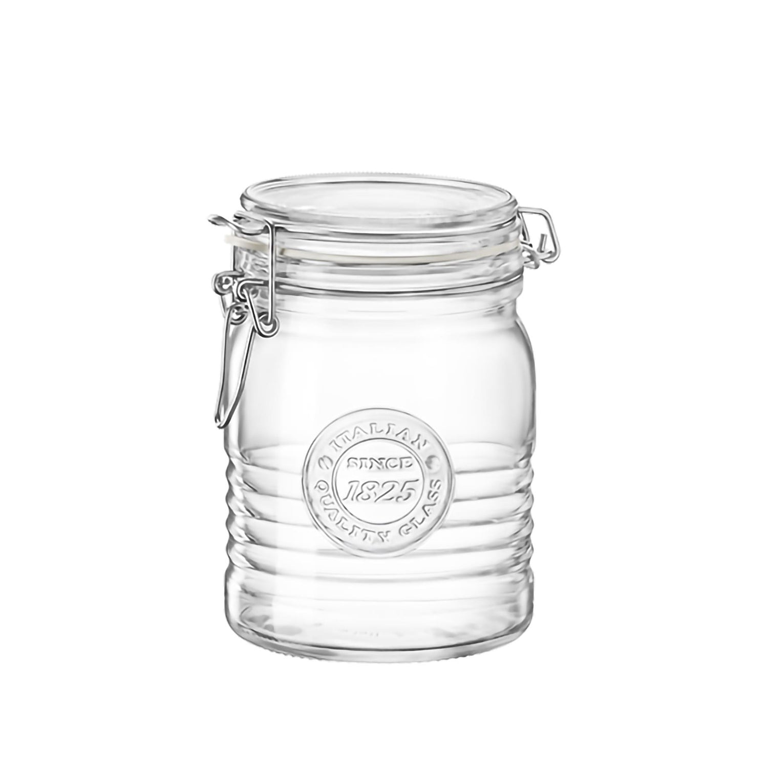 Bormioli Rocco Officina 1825 Glass Storage Jar with Airtight Clip Lid - 750ml - 750ml