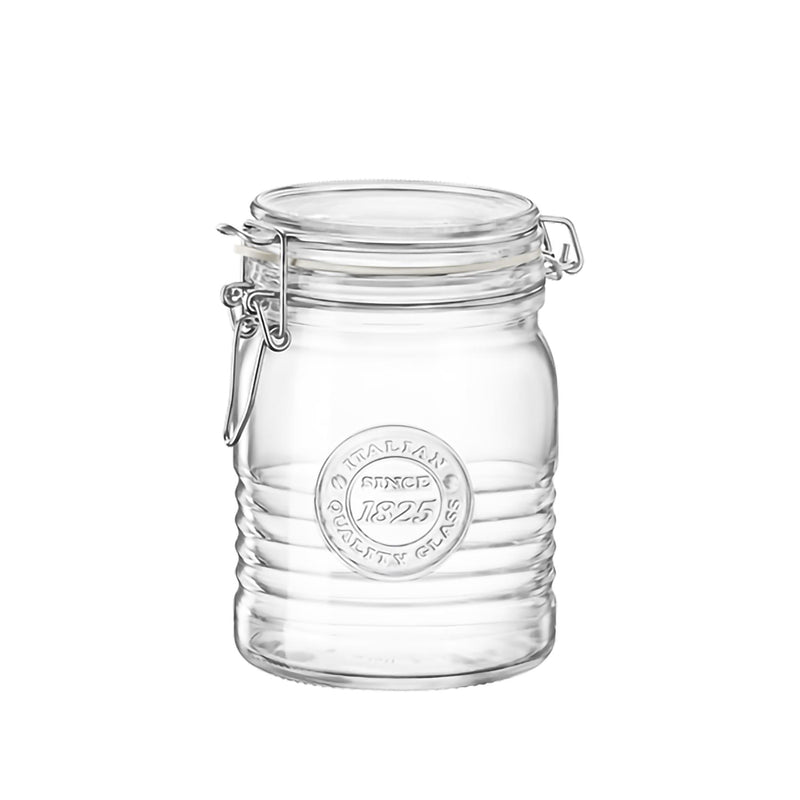 Bormioli Rocco Officina 1825 Glass Storage Jar with Airtight Clip Lid - 750ml - 750ml