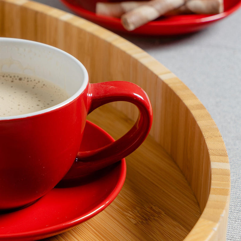 Argon Tableware Coloured Cappuccino Cup - Red - 250ml Detail