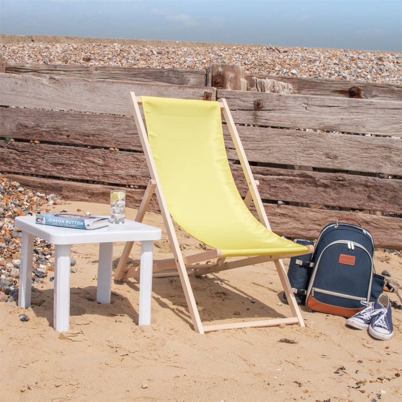 summer beach holiday folding wooden deckchair