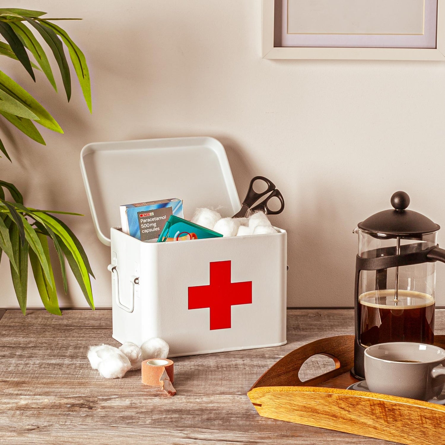 Harbour Housewares Vintage First Aid Storage Canister - White