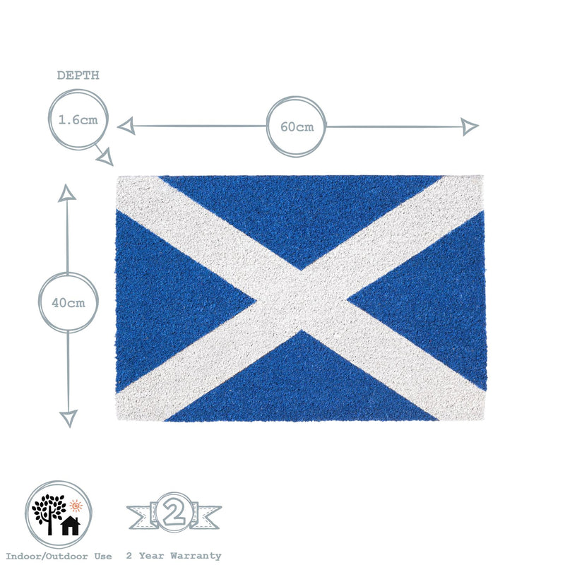 Nicola Spring Non-Slip Door Mat - 60 x 40cm - Scotland Flag