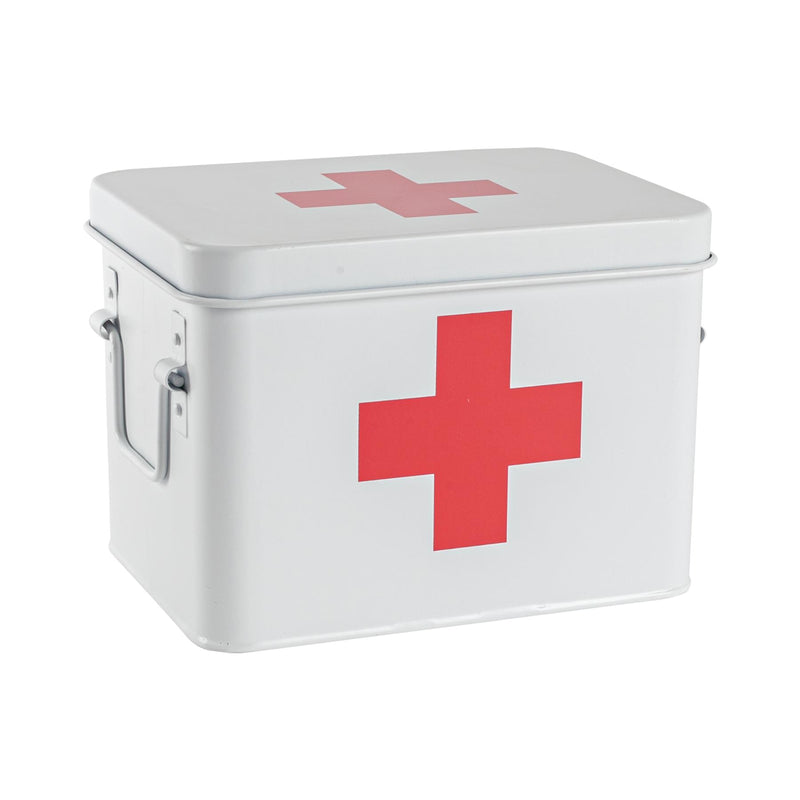 Harbour Housewares Vintage First Aid Storage Canister - White
