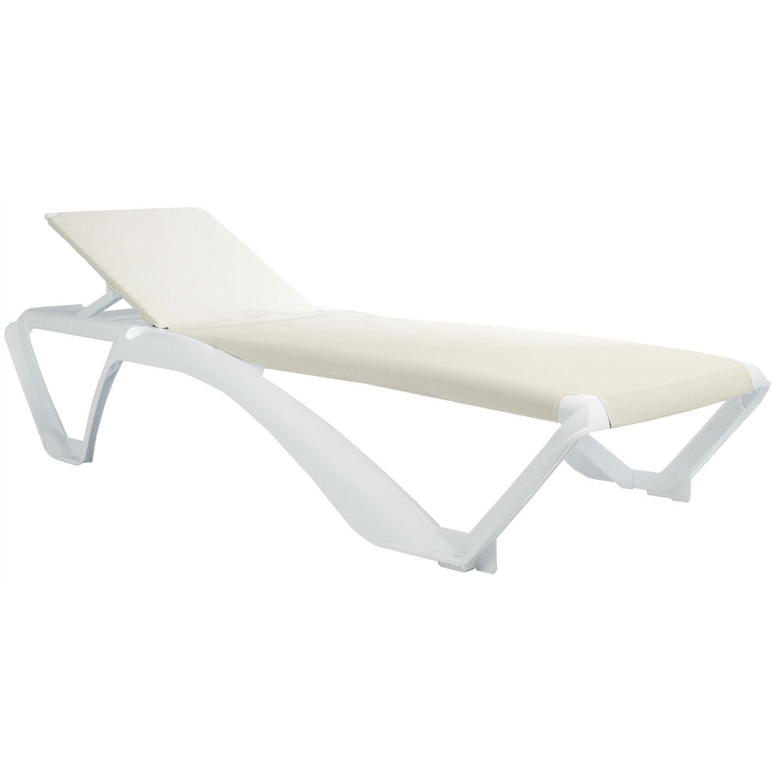 Resol Marina Sun Lounger - White Frame with Natural Canvas Material