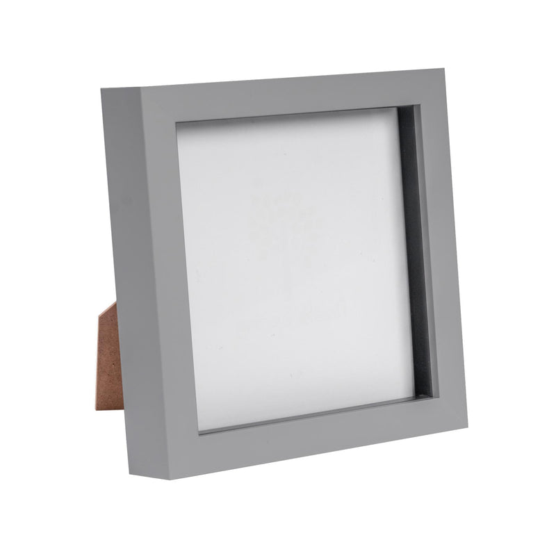 Grey 6" x 6" 3D Box Photo Frame - By Nicola Spring