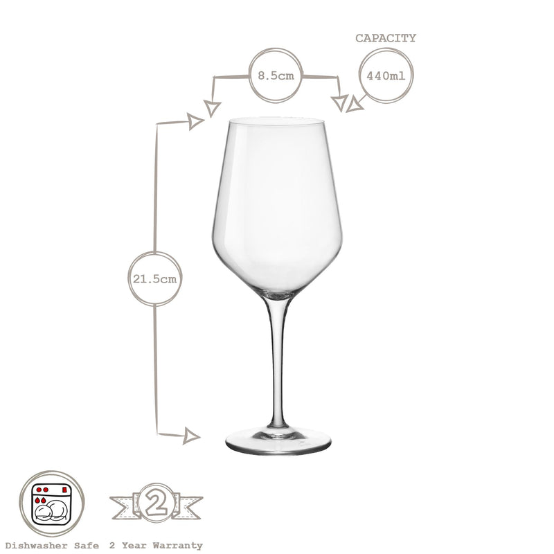 440ml Electra White Wine Glass - By Bormioli Rocco