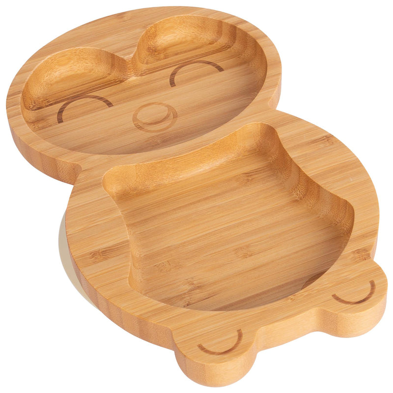 Beige Penguin Bamboo Suction Plate - By Tiny Dining