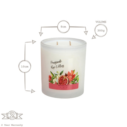 300g Pomegranate, Rose &amp; Moss Bath &amp; Body Soy Wax Scented Candle