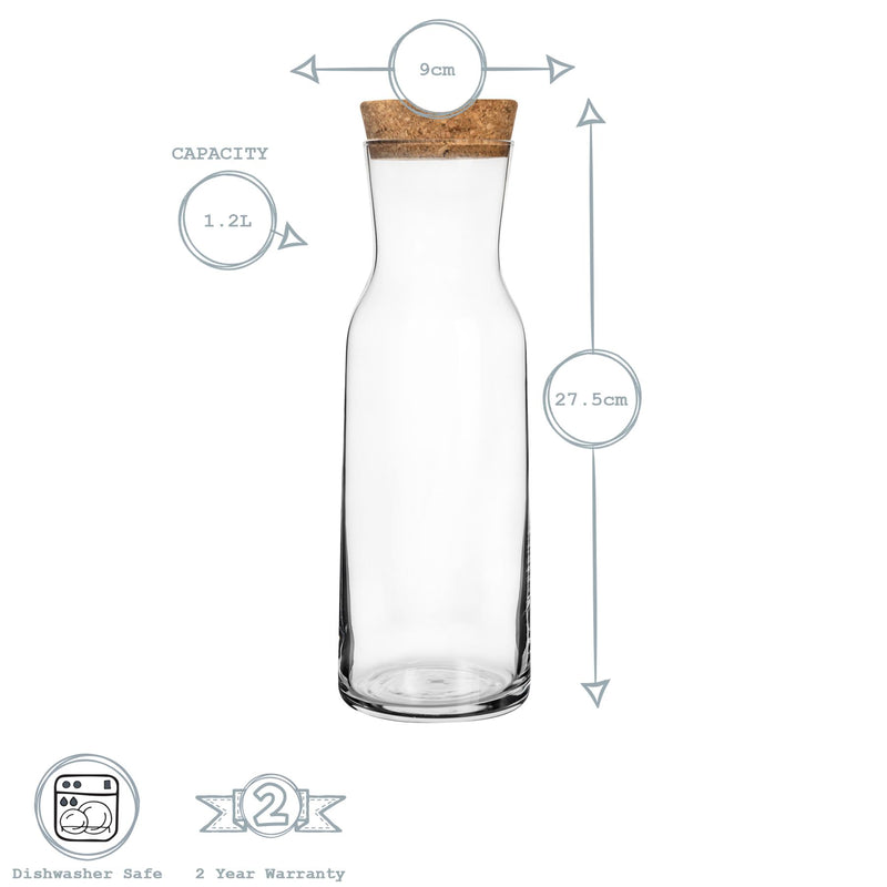 Bormioli Rocco Aquaria Glass Water Carafe with Lid - Clear - 1.2L