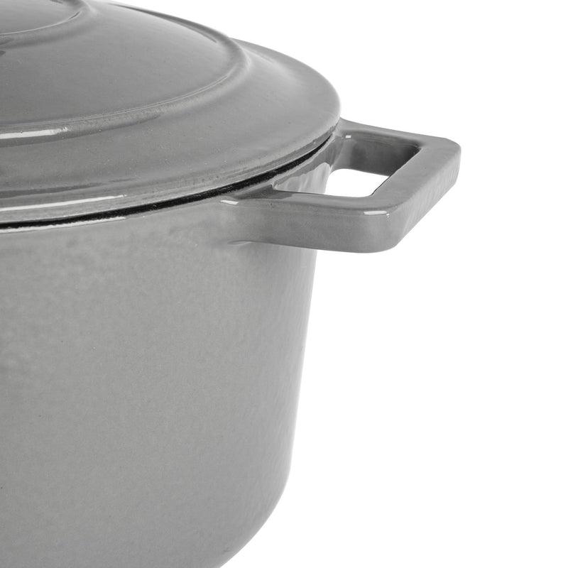Argon Tableware Cast Iron Casserole Dish - 24cm - Slate Grey