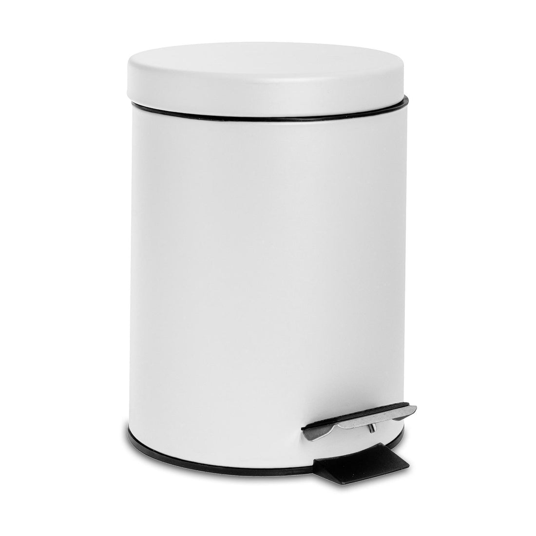 Harbour Housewares 3 Litre Bathroom Pedal Bin With Inner Bucket - White Matt